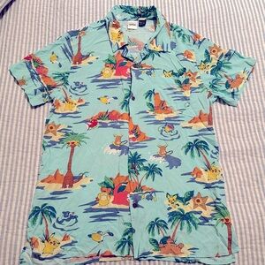 Official Boxlunch Pokemon Hawaiian Shirt Button Up Island Life Nintendo Size M